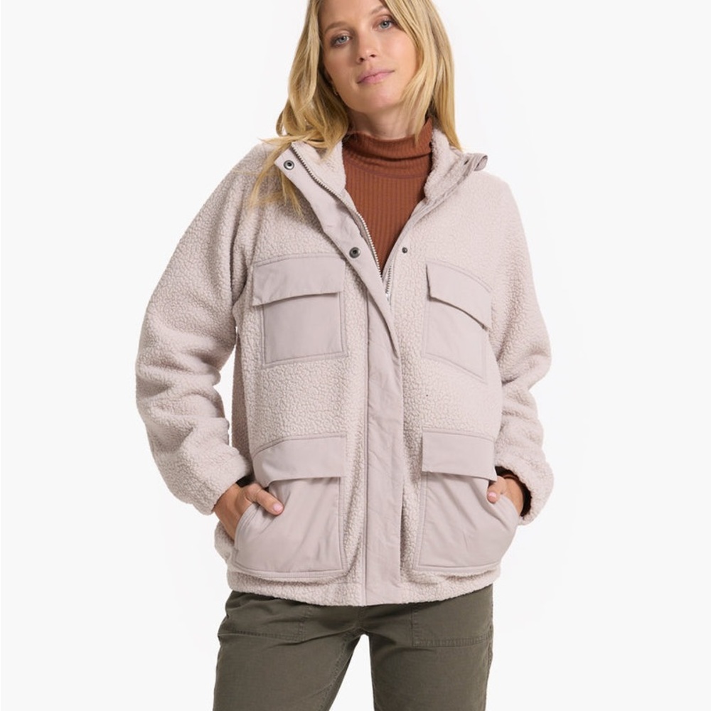 Vuori Light beige Sherpa Bomber Jacket - Picture 11 of 12